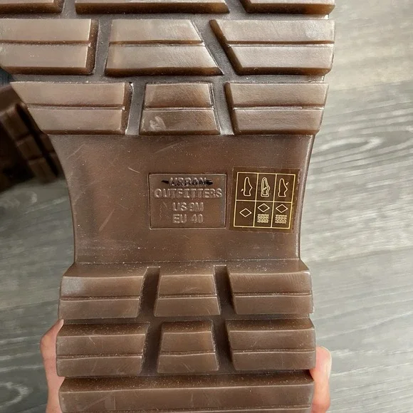 URBAN OUTFITTERS Black Chelsea Faux Leather Combat Platform Chunky Boots 9 40 - Picture 10 of 10